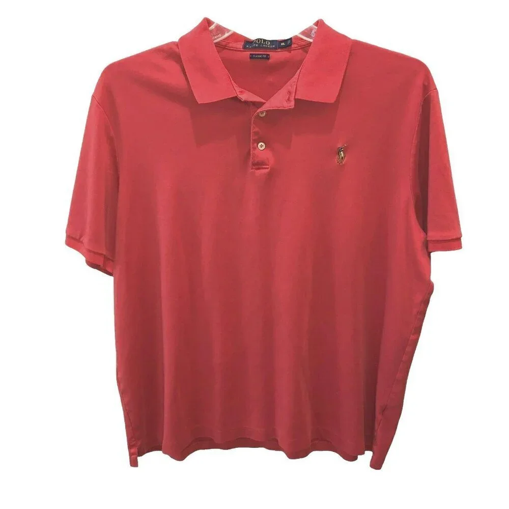 Polo Ralph Lauren Mens XL Lt. Red Classic Fit Short Sleeve Polo Shirt